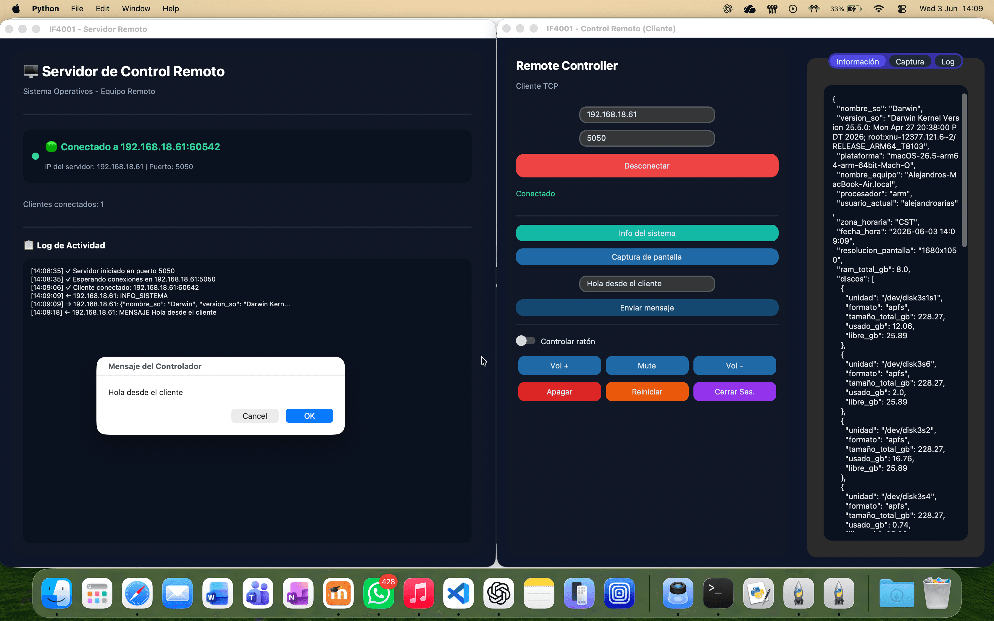 TCP/IP Remote Management System